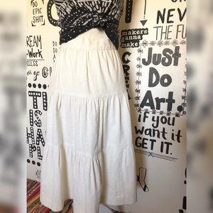Tiered Custom Made Ivory Skirt